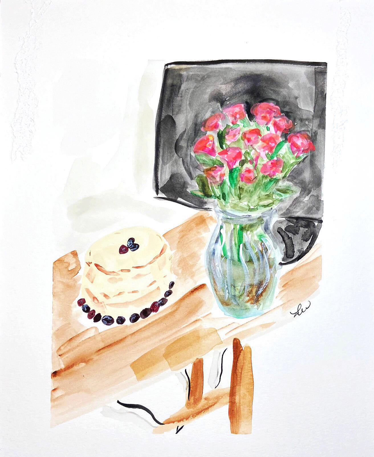 WFH desk/podsgiving dessert table